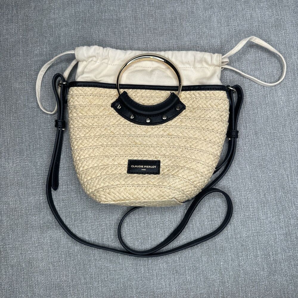 Claudie Pierlot Small Woven Basket Bag with Ring Accent - Good Condition